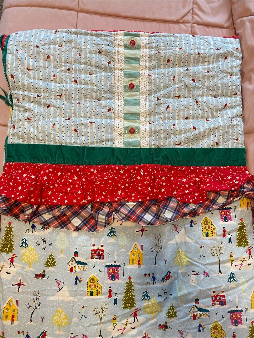 Matilda Jane Light Blue Holiday Village Quilted Sleeping Bag